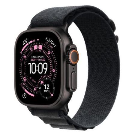 Smart Watch - Apple Watch Ultra 3 Cellular 49mm Black Titanium Case with Black Alpine Loop - Large