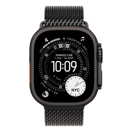 Apple Watch Ultra 3 Cellular 49mm Black Titanium Case with Black Titanium Milanese Loop - Medium [1]