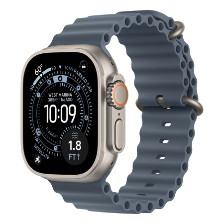 Smart Watch - Apple Watch Ultra 3 Cellular 49mm Natural Titanium Case with Anchor Blue Ocean Band
