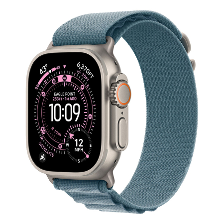 Laptop, Tablete & Telefoane - Apple Watch Ultra 3 Cellular 49mm Natural Titanium Case with Light Blue Alpine Loop - Medium