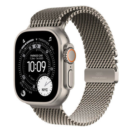Apple Watch Ultra 3 Cellular 49mm Natural Titanium Case with Natural Titanium Milanese Loop - Medium [0]