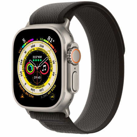 Apple Watch Ultra Cellular, 49mm Titanium Case with Black/Gray Trail Loop - M/L [0]