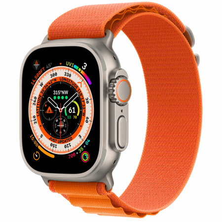 Apple Watch Ultra Cellular, 49mm Titanium Case with Orange Alpine Loop - Large [0]