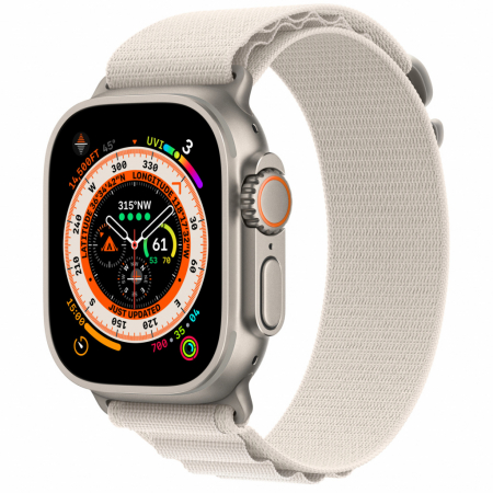 Apple Watch Ultra Cellular, 49mm Titanium Case with Starlight Alpine Loop - Large [0]