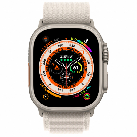 Apple Watch Ultra Cellular, 49mm Titanium Case with Starlight Alpine Loop - Large [1]