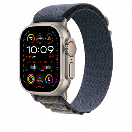 Apple Watch Ultra2 Cellular, 49mm Titanium Case w Blue Alpine Loop - Large [0]