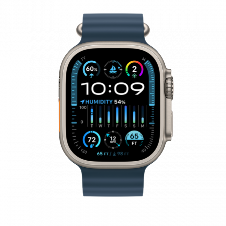 Apple Watch Ultra2 Cellular, 49mm Titanium Case w Blue Ocean Band [1]
