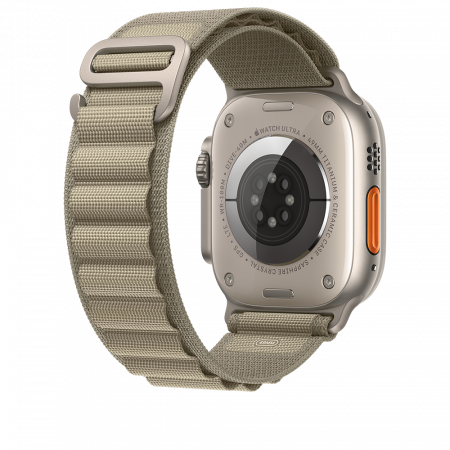 Apple Watch Ultra2 Cellular, 49mm Titanium Case w Olive Alpine Loop - Small [2]