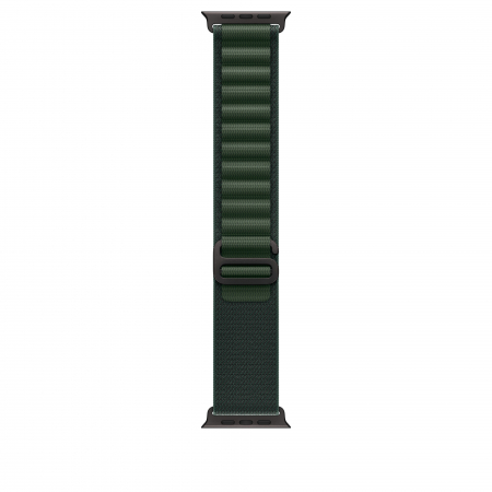 Apple Watch Ultra2 v2 Cellular 49mm Black Titanium Case with Dark Green Alpine Loop - Small [2]