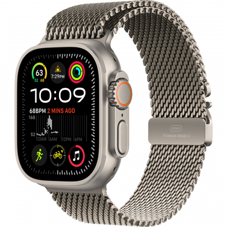 Apple Watch Ultra2 v2 Cellular 49mm Natural Titanium Case with Natural Titanium Milanese Loop - L [0]
