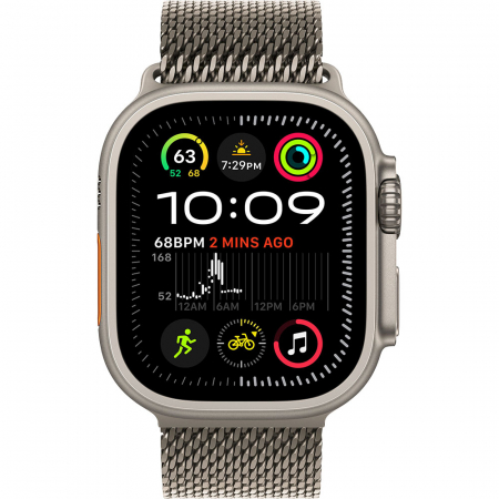 Apple Watch Ultra2 v2 Cellular 49mm Natural Titanium Case with Natural Titanium Milanese Loop - L [1]