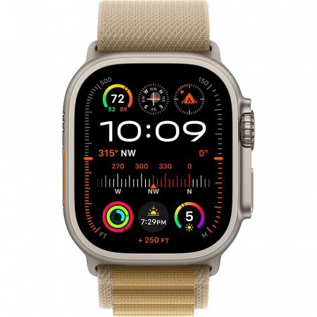 Apple Watch Ultra2 v2 Cellular 49mm Natural Titanium Case with Tan Alpine Loop - Large [1]