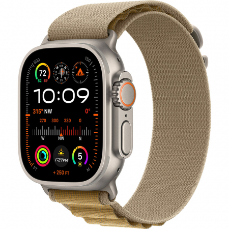 Apple Watch Ultra2 v2 Cellular 49mm Natural Titanium Case with Tan Alpine Loop - Small [0]