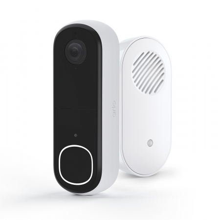 Smart Home - Arlo Essential (Gen.2) Video Doorbell and Chime 2K Security wireless - 1 Doorbell and chime - White