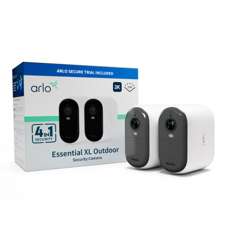 Arlo Essential (Gen.2) XL 2K Outdoor Security Camera - 2 Camera Kit - White [2]