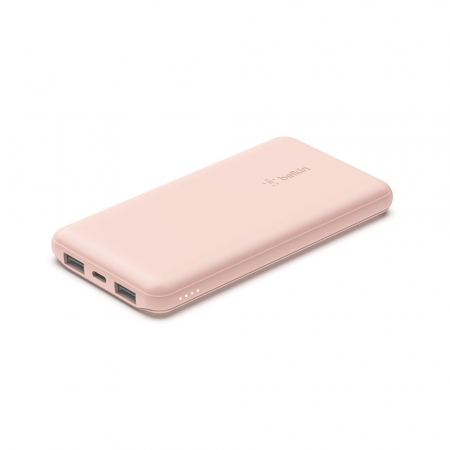 Belkin BOOST CHARGE (10000 mAH) Power Bank with USB-C 15W - Dual USB-A - 15cm USB-A to C Cable - Pink [0]