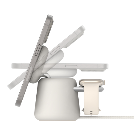 Belkin BOOST CHARGE 2-in-1 Wireless Charging Dock with MagSafe 15W - Sand [2]