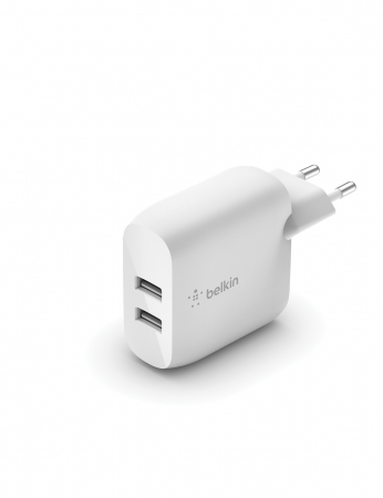 Laptop, Tablete & Telefoane - Belkin BOOST CHARGE 24w 12w X2 USB-A, Dual Wall Charger - White