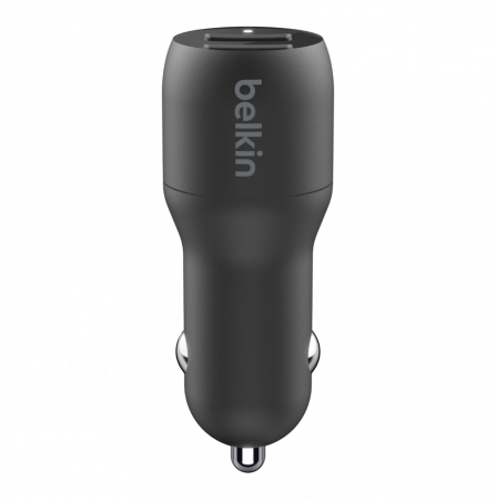Belkin BOOST CHARGE Car Charger Dual USB-A 24W + USB-A to Lightning Cable - Black [2]