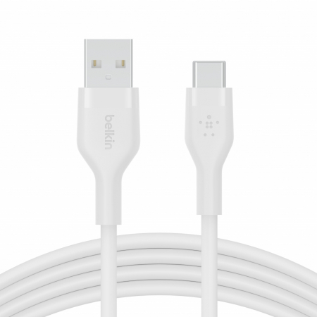 Belkin BOOST CHARGE Flex Silicone cable USB-A to USB-C - 1M - White [1]