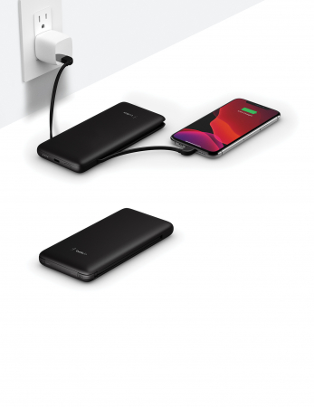Belkin BOOST CHARGE Plus 10K USB-C Power Bank with Integrated Cables - Black [1]