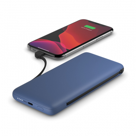 Belkin BOOST CHARGE Plus 10K USB-C Power Bank with Integrated Cables - Blue [3]