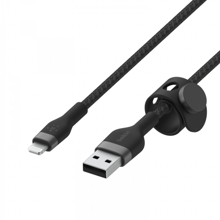 Belkin BOOST CHARGE PRO Flex USB-A to LTG, Braided Silicone Cable - 1M - Black [1]