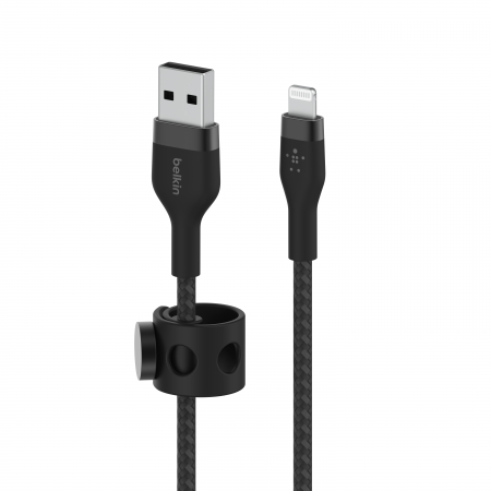 Laptop, Tablete & Telefoane - Belkin BOOST CHARGE PRO Flex USB-A to LTG, Braided Silicone Cable - 2M - Black