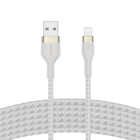 Belkin BOOST CHARGE PRO Flex USB-A to LTG, Braided Silicone Cable - 3M - White [4]