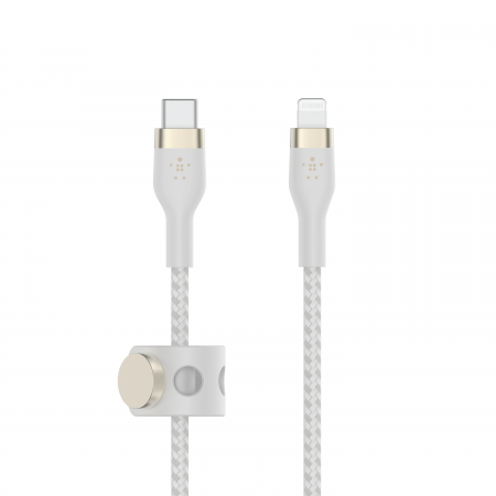Belkin BOOST CHARGE PRO Flex USB-C to LTG, Braided Silicone Cable - 1M - White [6]