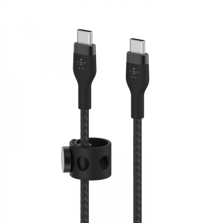Cabluri - Belkin BOOST CHARGE PRO Flex USB-C to USB-C 2.0, Braided Silicone Cable - 3M - Black