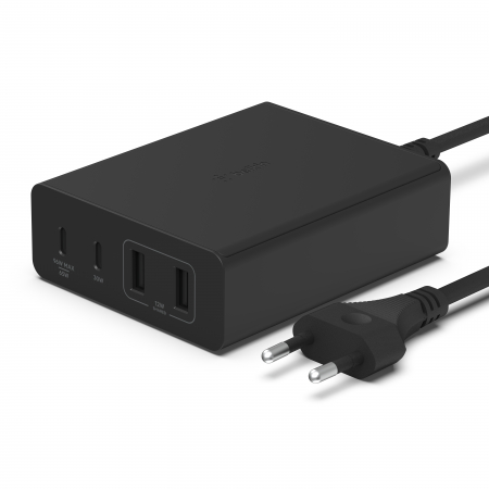 Belkin BOOST CHARGE PRO108W 4-Ports USB GaN Desktop Charger (Dual C and Dual A) and 2M Cord - Black [1]