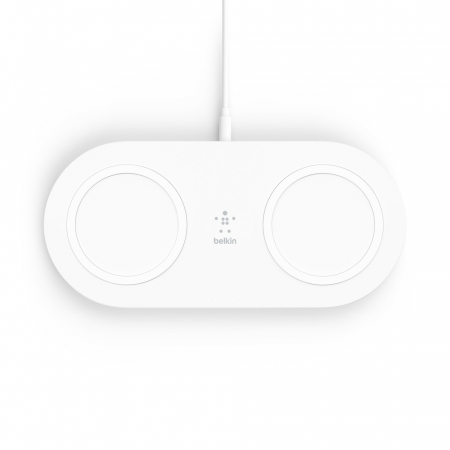 Belkin BOOST CHARGE Qi 15w wireless Charging Dual Pad w PSU (EU Power Supply Included) - White [0]