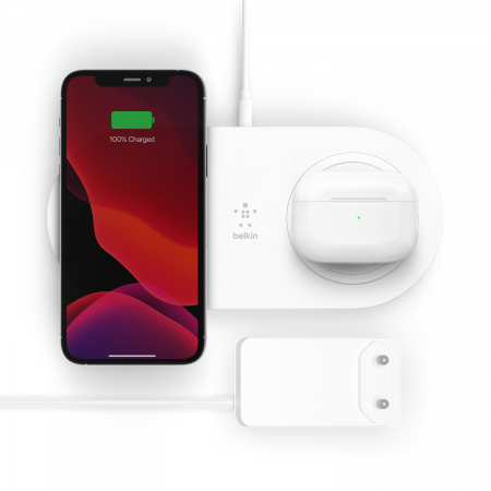 Belkin BOOST CHARGE Qi 15w wireless Charging Dual Pad w PSU (EU Power Supply Included) - White [5]