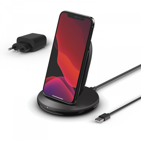 Belkin BOOST CHARGE Qi 15w wireless Charging Stand w PSU (EU Power Supply Included) - Black [0]