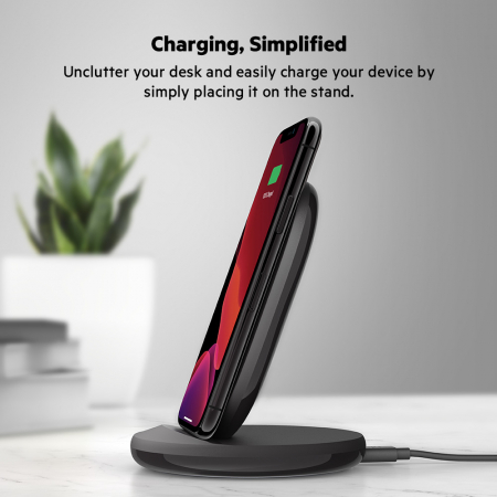Belkin BOOST CHARGE Qi 15w wireless Charging Stand w PSU (EU Power Supply Included) - Black [8]