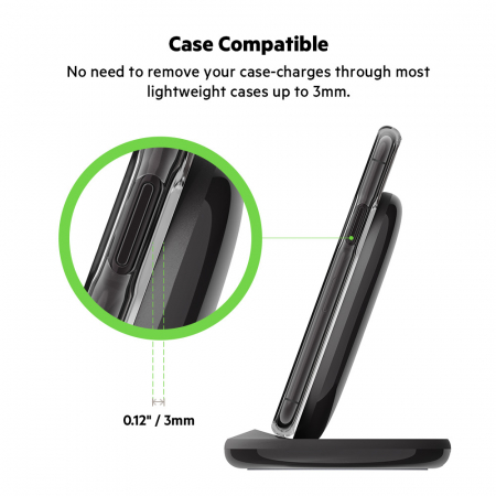 Belkin BOOST CHARGE Qi 15w wireless Charging Stand w PSU (EU Power Supply Included) - Black [6]