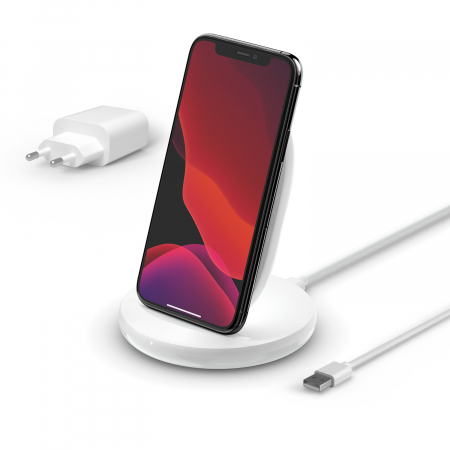 Belkin BOOST CHARGE Qi 15w wireless Charging Stand w PSU  (EU Power Supply Included) -White [0]
