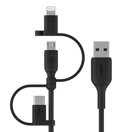 iPad accessories - Belkin BOOST CHARGE Universal charging cable (Lightning/Micro-USB/USB-C to USB-A) Cable, PVC - 1M - Black
