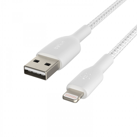 Belkin BOOST CHARGE USB-A to Lightning Cable, Braided - 2M - White [2]