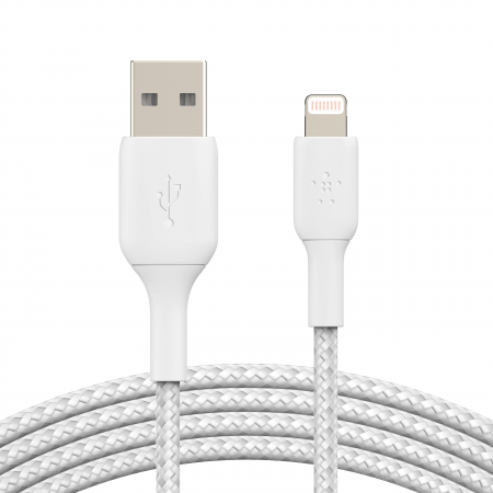 Belkin BOOST CHARGE USB-A to Lightning Cable, Braided - 2M - White [3]