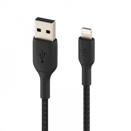 Laptop, Tablete & Telefoane - Belkin BOOST CHARGE USB-A to Lightning Cable, Braided - 3M - Black