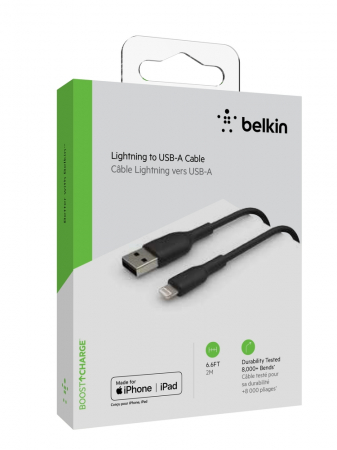 Belkin BOOST CHARGE USB-A to Lightning Cable, PVC - 2M - Black [1]