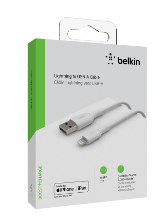 Belkin BOOST CHARGE USB-A to Lightning Cable, PVC - 2M - White [1]