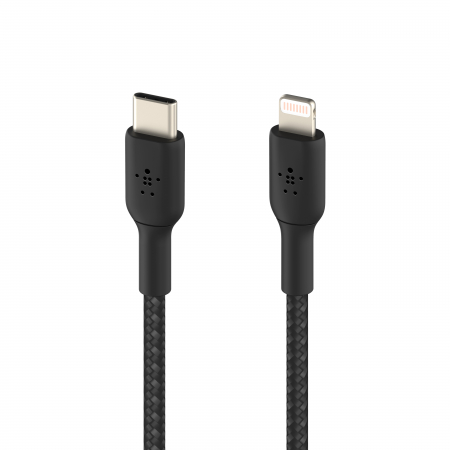 Belkin BOOST CHARGE USB-C to Lightning Cable, Braided - 1M - Black [5]