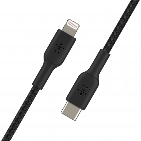 Belkin BOOST CHARGE USB-C to Lightning Cable, Braided - 1M - Black [2]