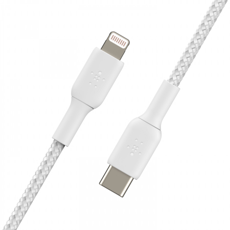 Belkin BOOST CHARGE USB-C to Lightning Cable, Braided - 1M - White [4]