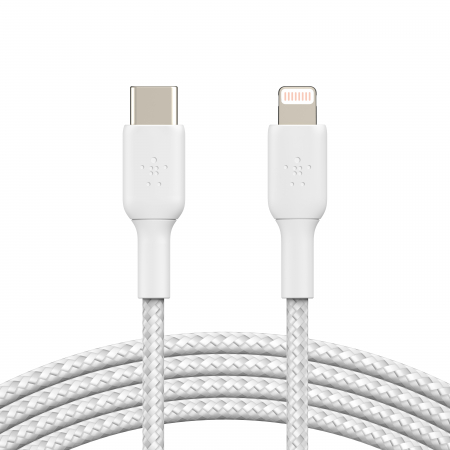 Belkin BOOST CHARGE USB-C to Lightning Cable, Braided - 2M - White [3]