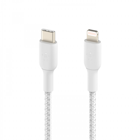 Belkin BOOST CHARGE USB-C to Lightning Cable, Braided - 2M - White [1]