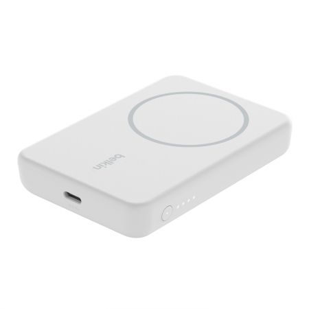 Belkin BOOSTCHARGE Magnetic Wireless Power Bank with kick stand 5,000mAh - White [1]